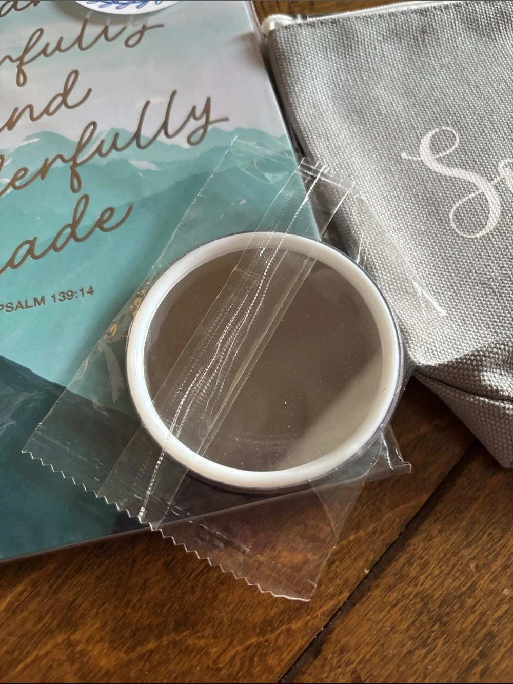 Inspirational Gift Set - Gray 'So Grateful For You' Pouch & Mirror